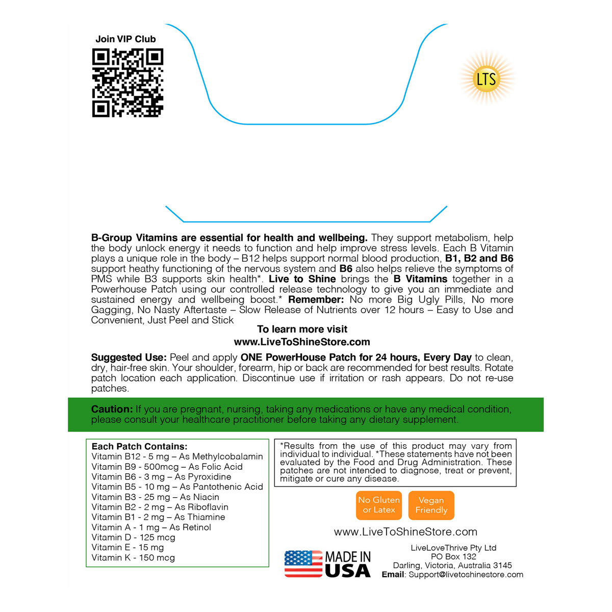 Vitamin B12 and B Complex Patch