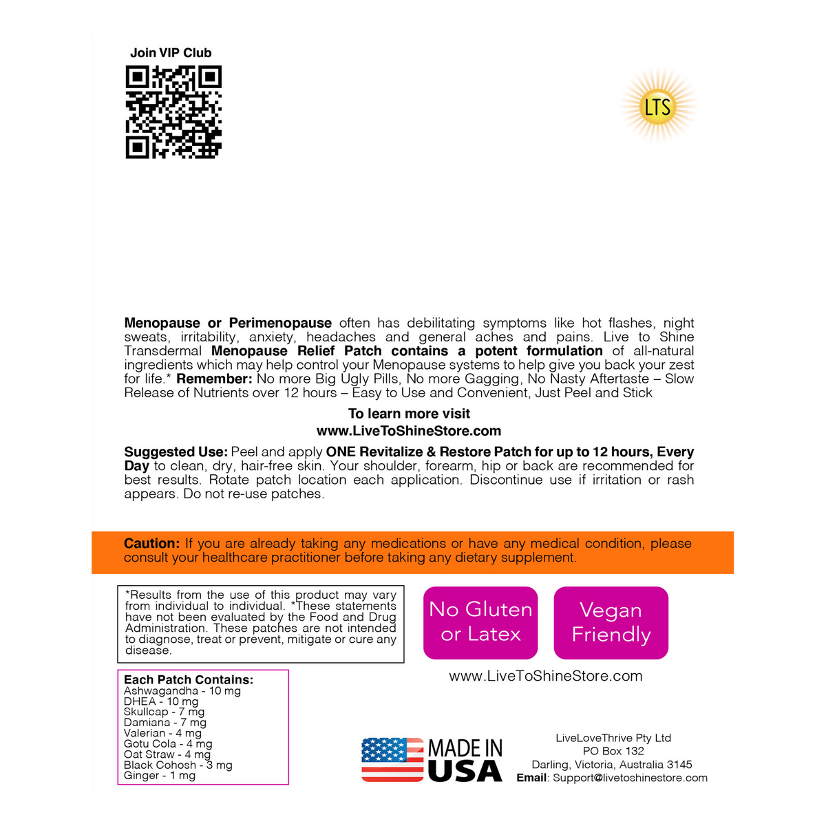 The Menopause Relief Patch