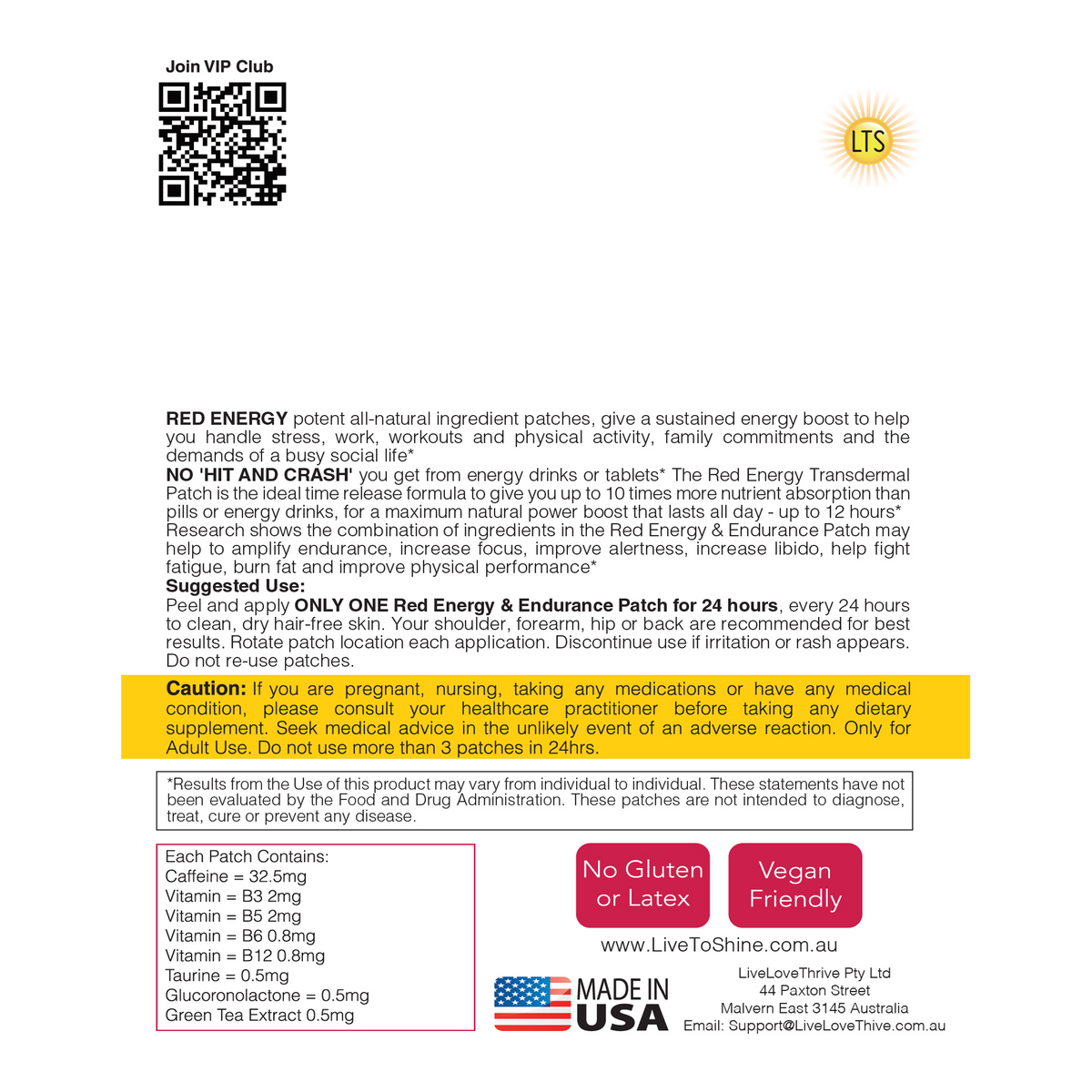 Red Energy & Endurance Patch